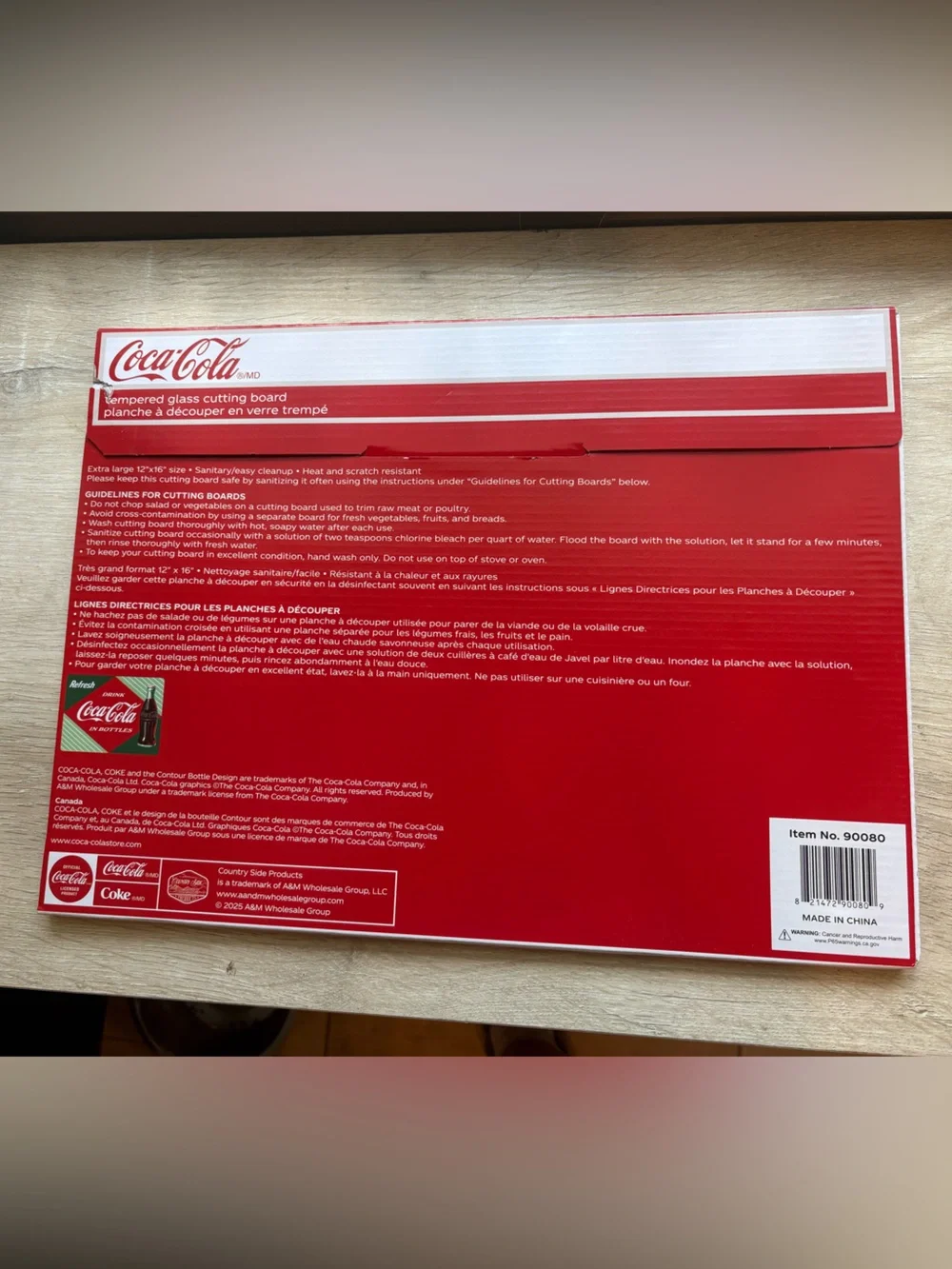 Coca-Cola Tempered Glass Cutting Board 12”x16”. Seaside Scene. Coke Bottle.